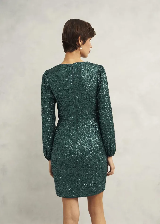 Women Cianna Sequin Dress Evergreen Hobbs Dresses and Jumpsuits