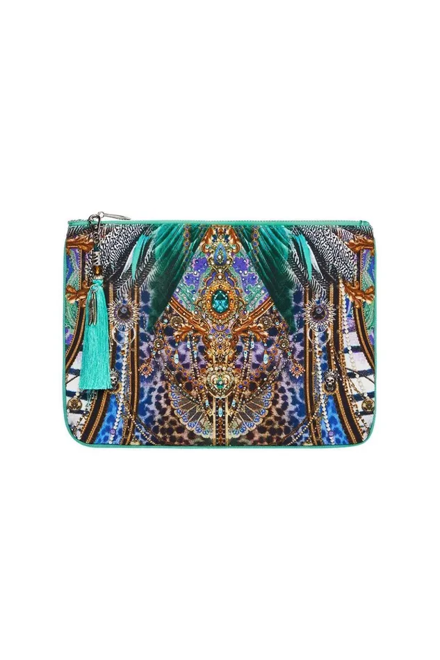 Women Clutch Bags Camilla Small Canvas Clutch Animal Army