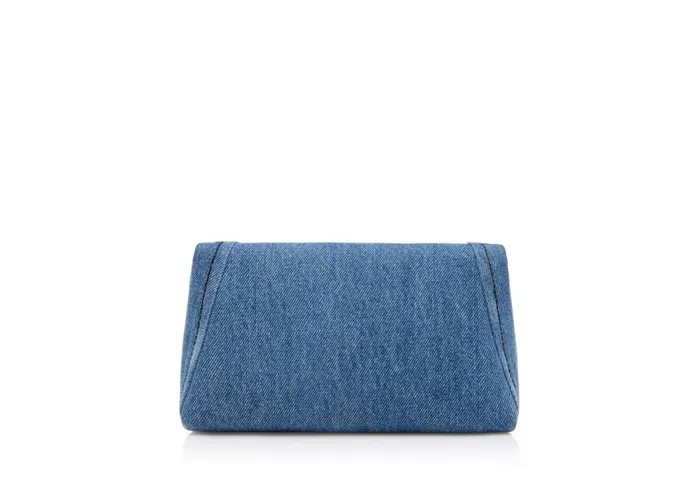 Women Clutches Tom Ford Denim Label Mini Chain Bag Washed Blue Black Women Clutches Tom Ford Denim Label Mini Chain Bag Washed Blue Black