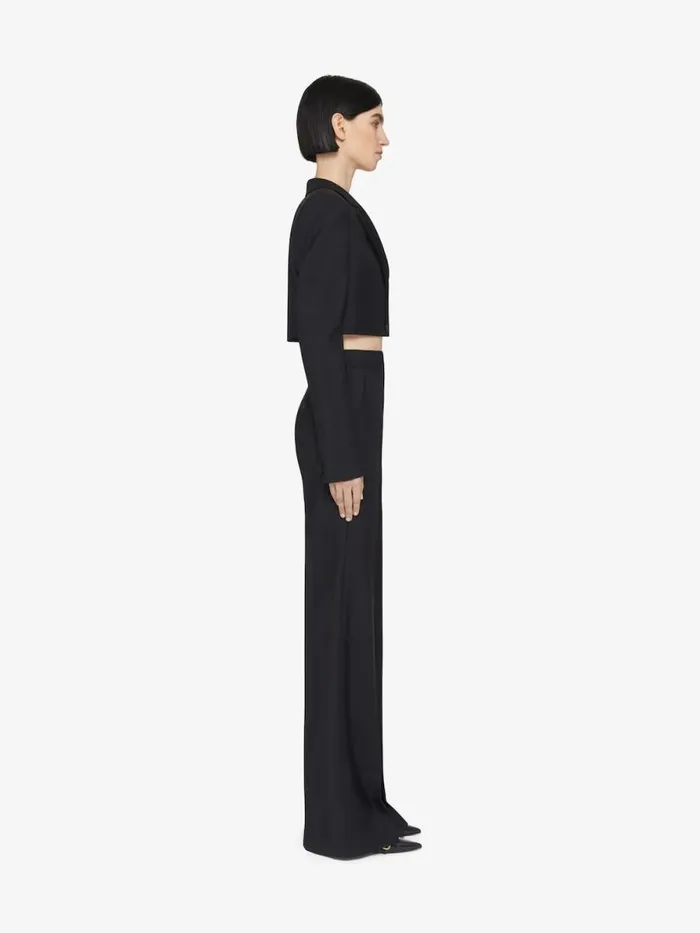 Women Coats and Jackets Givenchy Cropped Jacket In Wool And Mohair Black