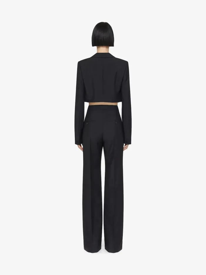 Women Coats and Jackets Givenchy Cropped Jacket In Wool And Mohair Black