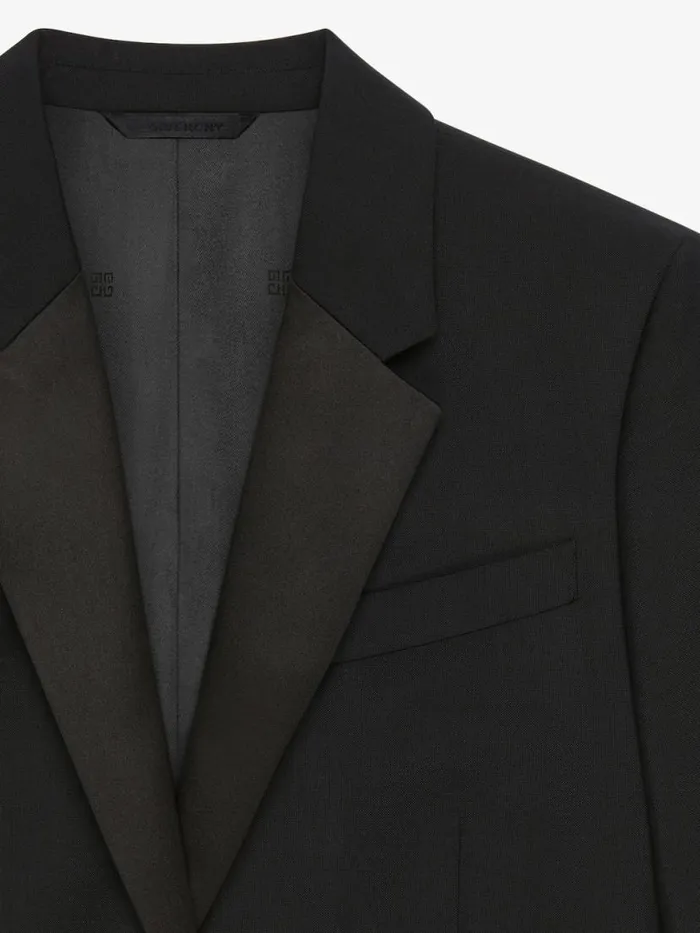 Women Coats and Jackets Givenchy Cropped Jacket In Wool And Mohair Black