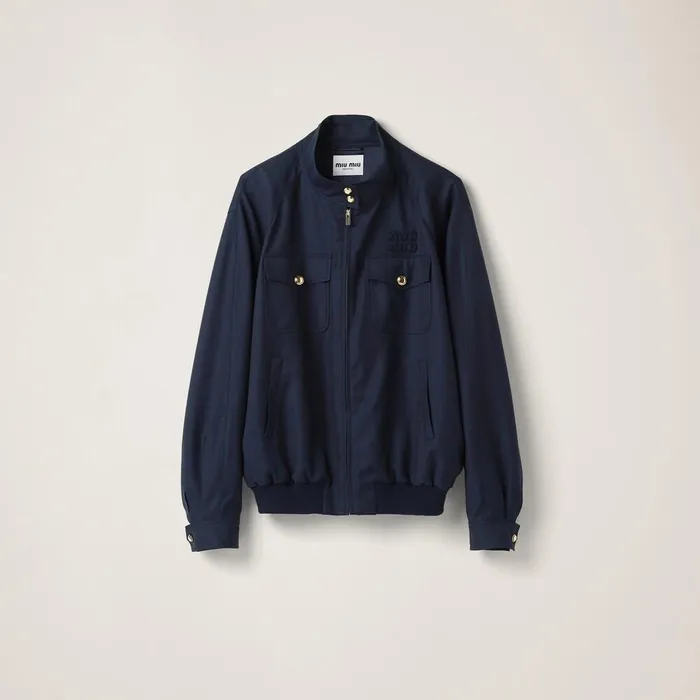 Women Coats And Jackets Miu Miu Batavia Blouson Jacket Navy