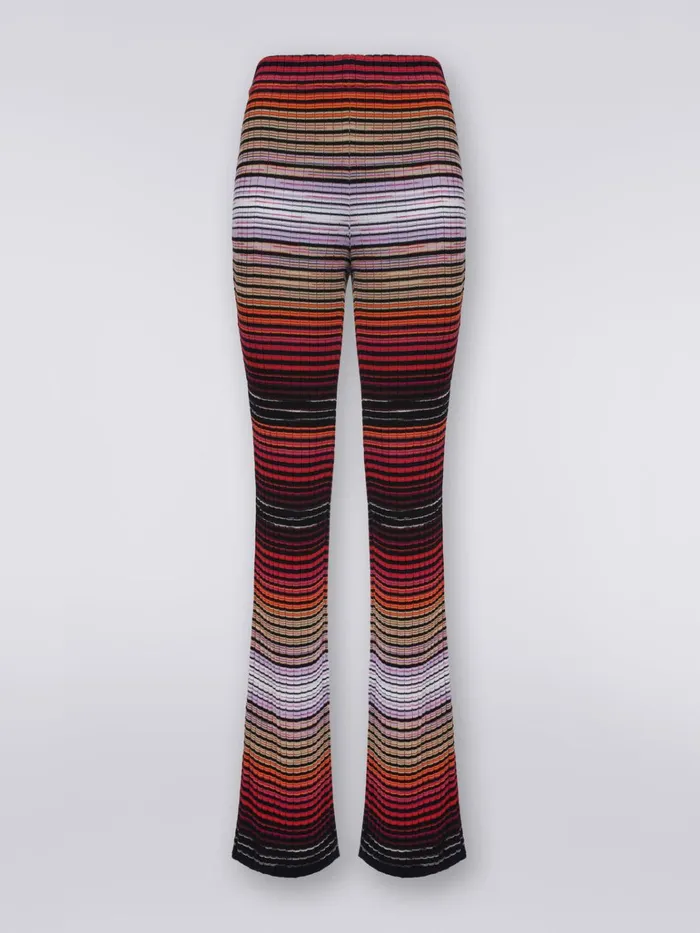 Women Cotton And Viscose Striped Flared Trousers Multicoloured Missoni Trousers