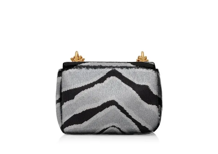 Women Cross Body Bags Tom Ford Zebra Sequin Embroidery Soft Natalia Mini Shoulder Bag Blacksilver Black Women Cross Body Bags Tom Ford Zebra Sequin Embroidery Soft Natalia Mini Shoulder Bag Blacksilver Black