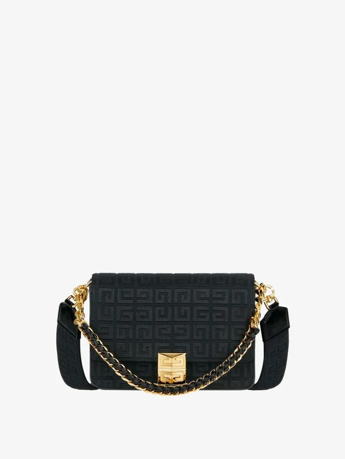 Women Crossbody Bags Givenchy Medium 4G Bag In 4G Embroidery With Chain Black