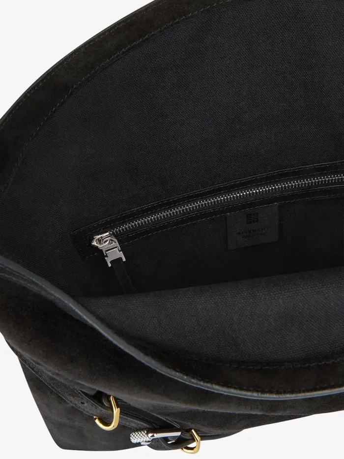 Women Crossbody Bags Givenchy Medium Voyou Bag In Suede Black Women Crossbody Bags Givenchy Medium Voyou Bag In Suede Black