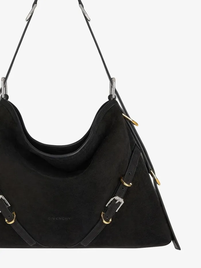 Women Crossbody Bags Givenchy Medium Voyou Bag In Suede Black Women Crossbody Bags Givenchy Medium Voyou Bag In Suede Black