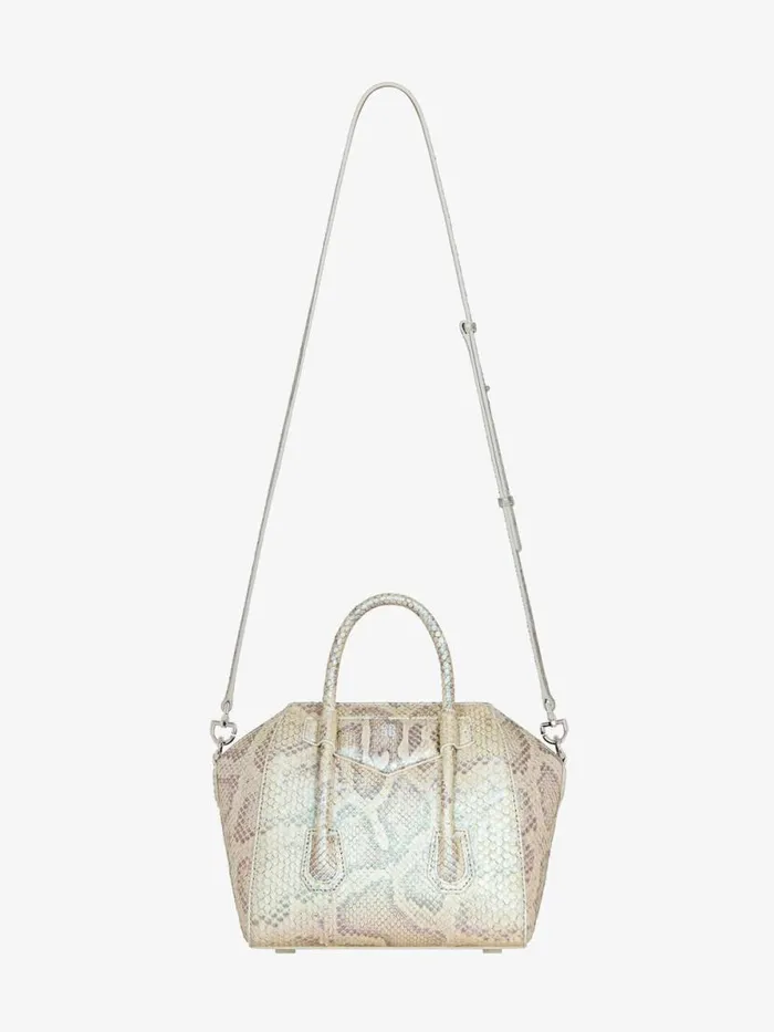 Women Crossbody Bags Givenchy Mini Antigona Lock Bag In Python With Pearl Effect Dusty Golden Women Crossbody Bags Givenchy Mini Antigona Lock Bag In Python With Pearl Effect Dusty Golden