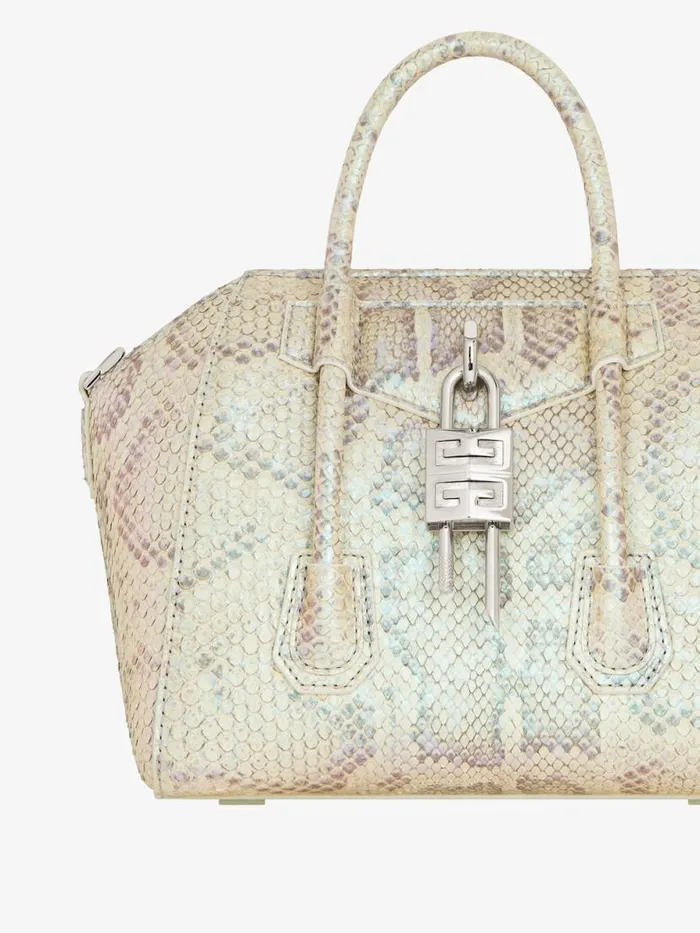 Women Crossbody Bags Givenchy Mini Antigona Lock Bag In Python With Pearl Effect Dusty Golden Women Crossbody Bags Givenchy Mini Antigona Lock Bag In Python With Pearl Effect Dusty Golden