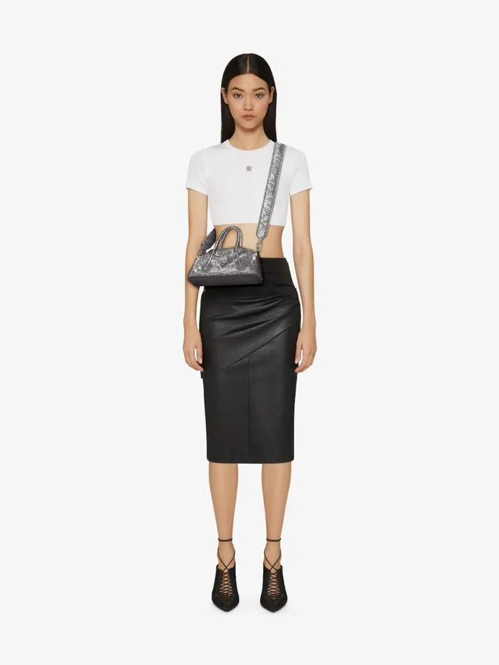 Women Crossbody Bags Givenchy Mini Antigona Stretch Bag In Laminated Leather Silvery Grey Women Crossbody Bags Givenchy Mini Antigona Stretch Bag In Laminated Leather Silvery Grey