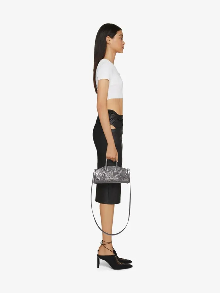 Women Crossbody Bags Givenchy Mini Antigona Stretch Bag In Laminated Leather Silvery Grey Women Crossbody Bags Givenchy Mini Antigona Stretch Bag In Laminated Leather Silvery Grey