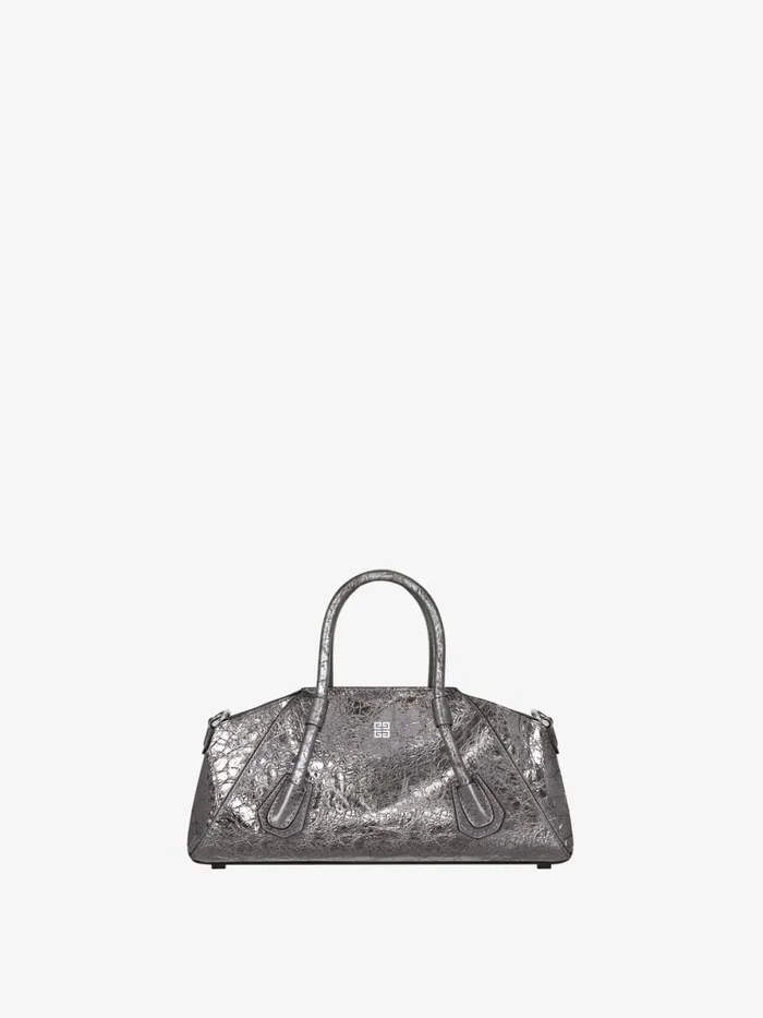 Women Crossbody Bags Givenchy Mini Antigona Stretch Bag In Laminated Leather Silvery Grey Women Crossbody Bags Givenchy Mini Antigona Stretch Bag In Laminated Leather Silvery Grey