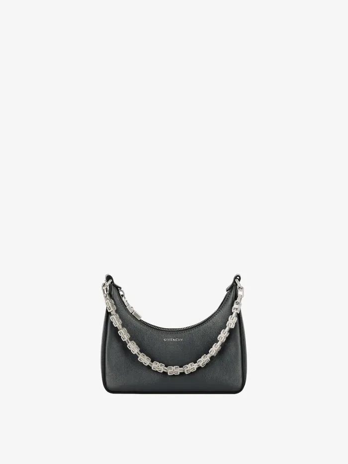 Women Crossbody Bags Givenchy Mini Moon Cut Out Bag In Leather With Chain Black