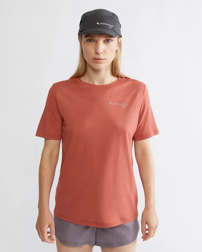Women Dagr Merino Tee Ash Red Klttermusen TShirts