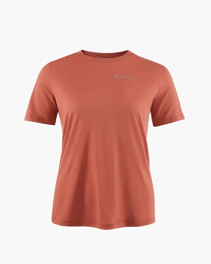 Women Dagr Merino Tee Ash Red Klttermusen TShirts
