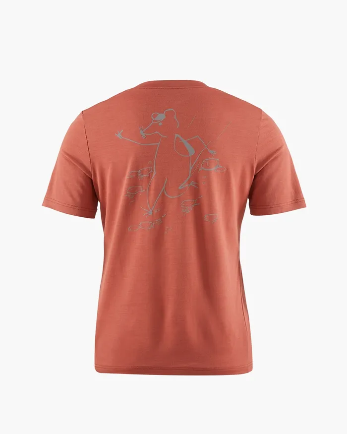 Women Dagr Merino Tee Ash Red Klttermusen TShirts
