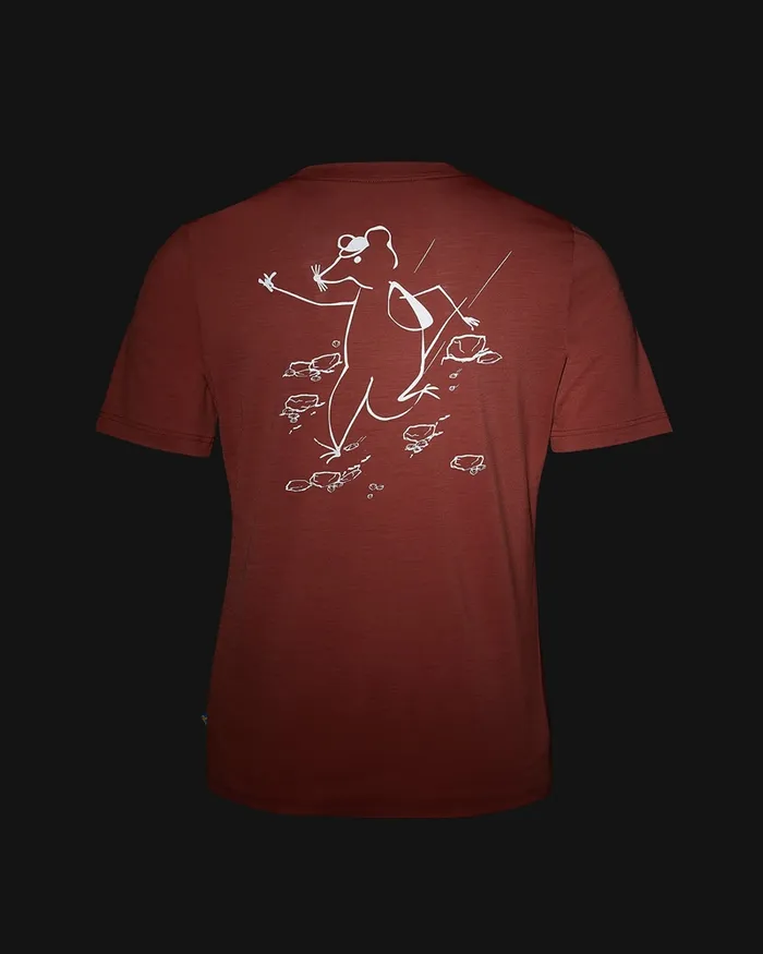 Women Dagr Merino Tee Ash Red Klttermusen TShirts