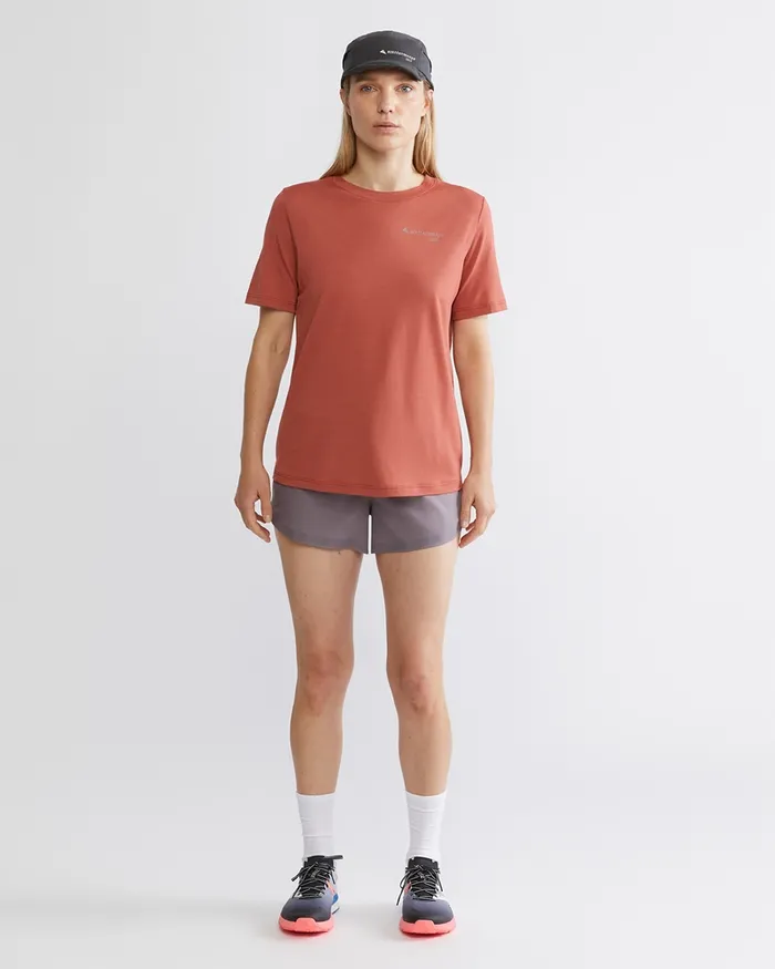 Women Dagr Merino Tee Ash Red Klttermusen TShirts