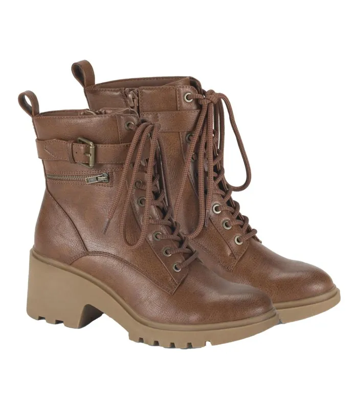 Women Dani Lace Up Boot Cognac Baretraps Booties