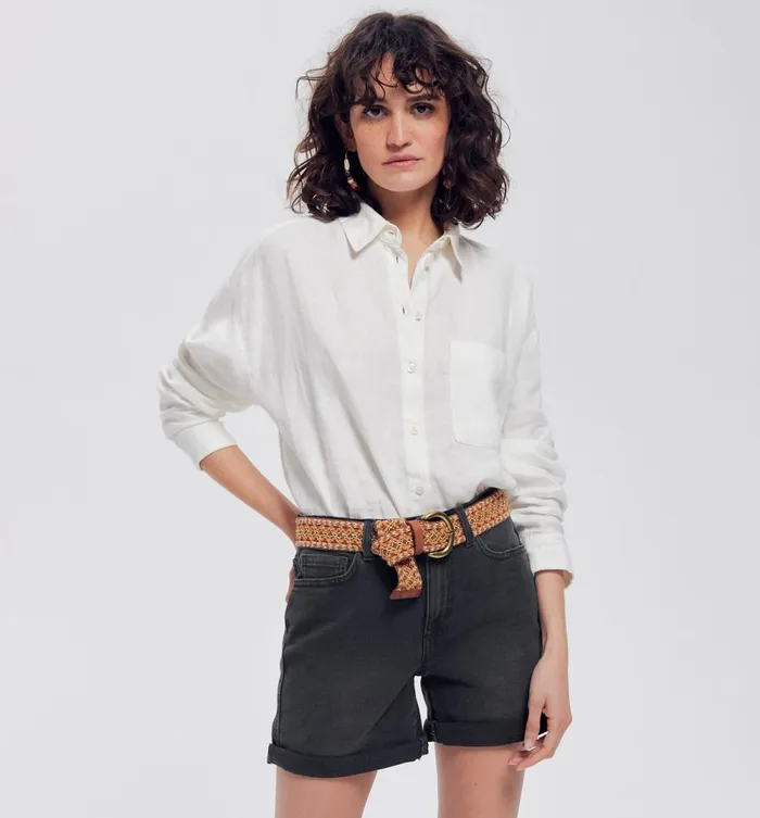 Women Denim Shorts 8211 Black Denim Promod Shorts