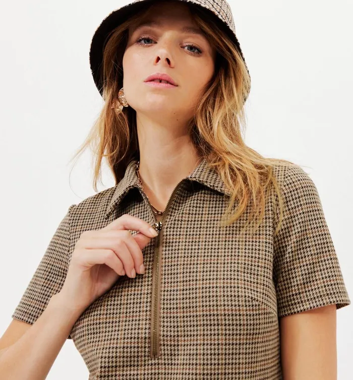 Women Dogtooth Check Jersey Dress 8211 Multicolour Checks Promod Dresses Women Dogtooth Check Jersey Dress 8211 Multicolour Checks Promod Dresses
