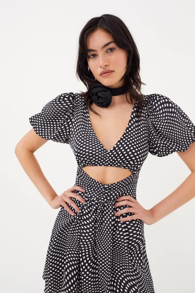 Women Dresses For Love and Lemons Anya Puff Sleeve Mini Dress Black