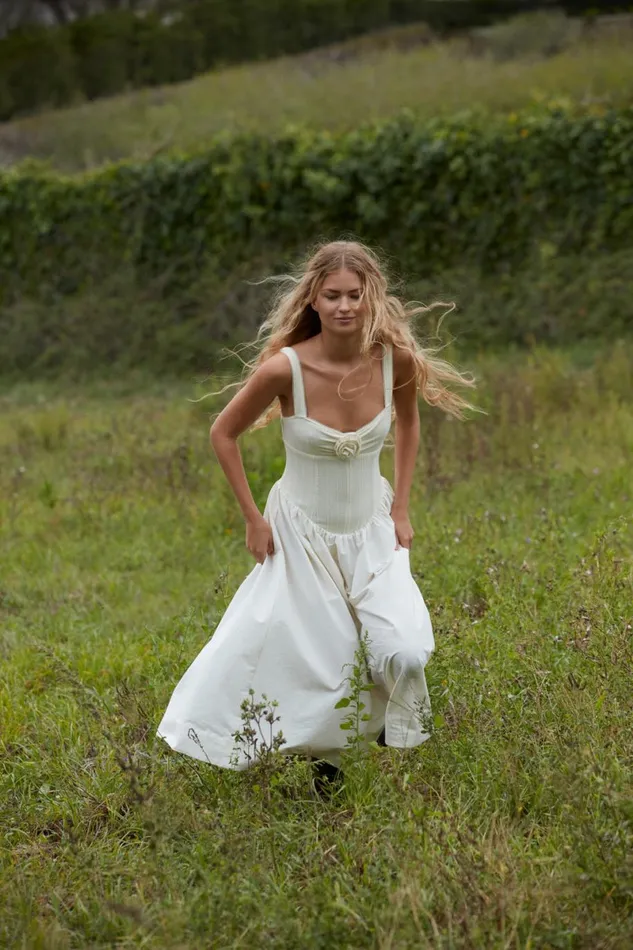 Women Dresses For Love and Lemons Billie Pointelle Midi Dress Ivory Women Dresses For Love and Lemons Billie Pointelle Midi Dress Ivory