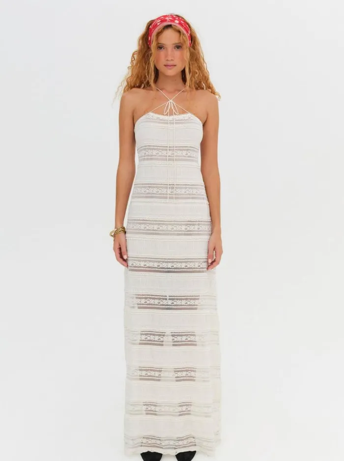Women Dresses For Love and Lemons Delianna Lace Maxi Dress Ivory