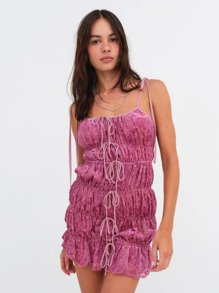 Women Dresses For Love and Lemons Felicity Mini Dress Purple