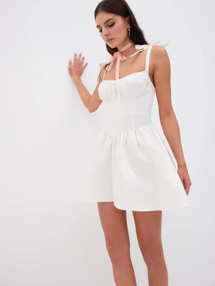 Women Dresses For Love and Lemons Jessie Mini Dress White