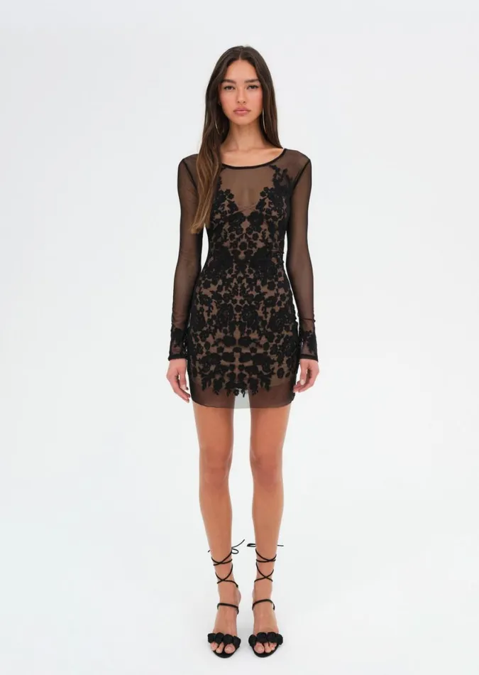 Women Dresses For Love and Lemons Luau Mini Dress Black Women Dresses For Love and Lemons Luau Mini Dress Black