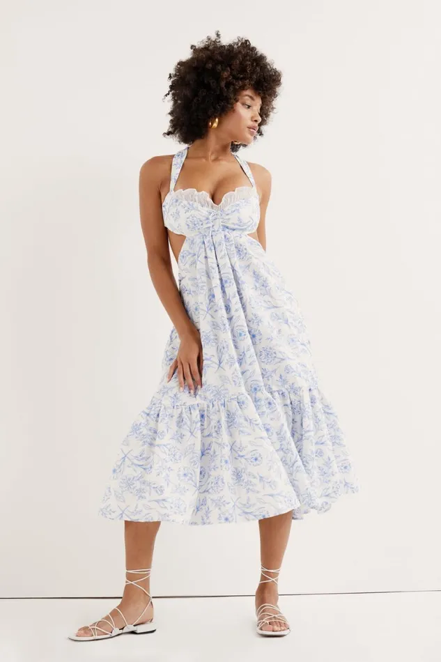 Women Dresses For Love and Lemons Maisie Midi Dress Blue