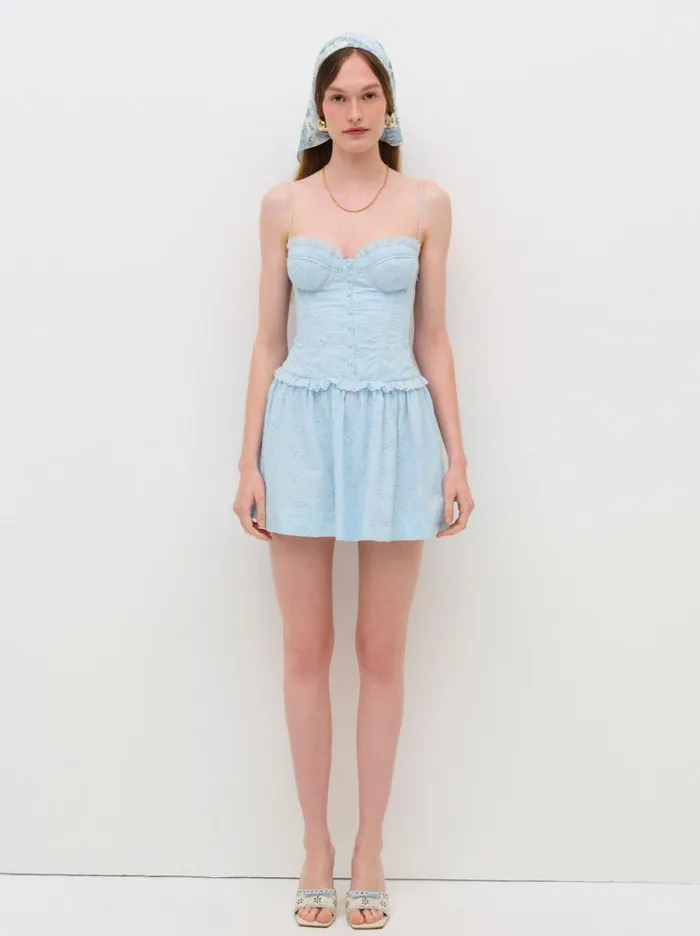 Women Dresses For Love and Lemons Marlowe Mini Dress Blue