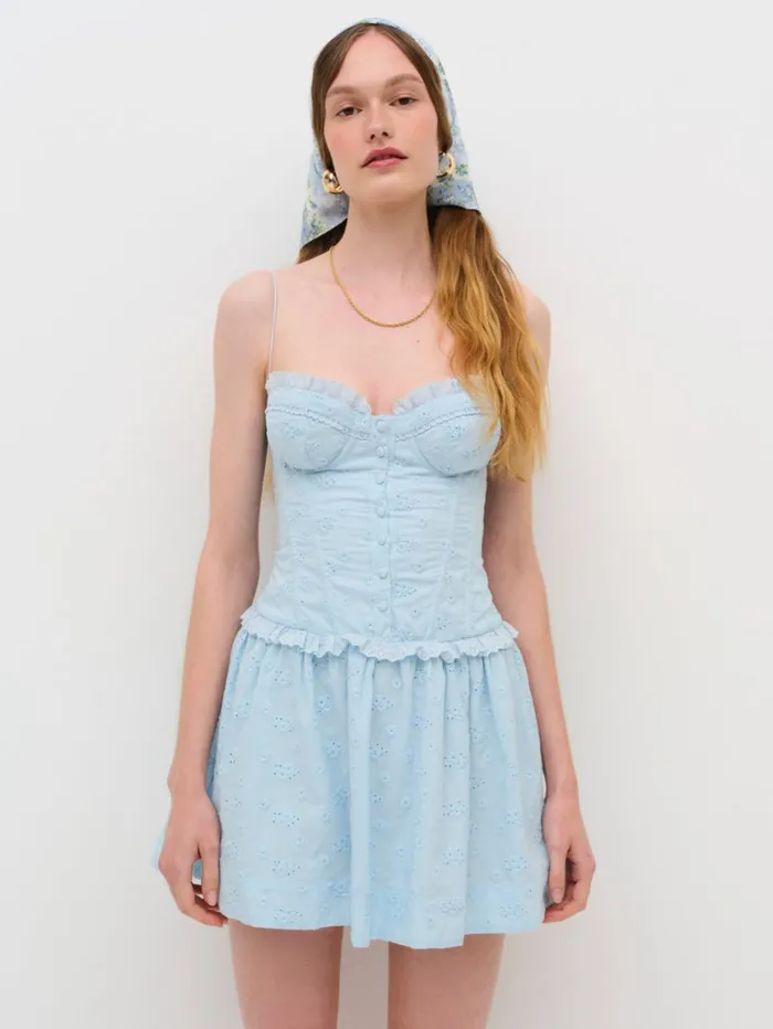 Women Dresses For Love and Lemons Marlowe Mini Dress Blue Women Dresses For Love and Lemons Marlowe Mini Dress Blue
