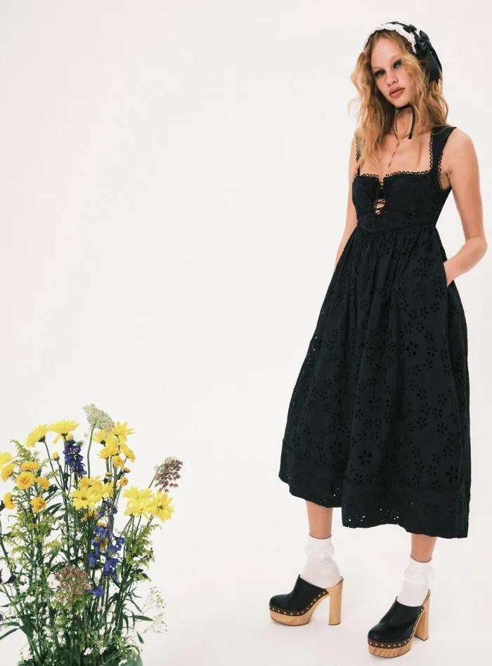 Women Dresses For Love and Lemons Nicola Midi Dress Black