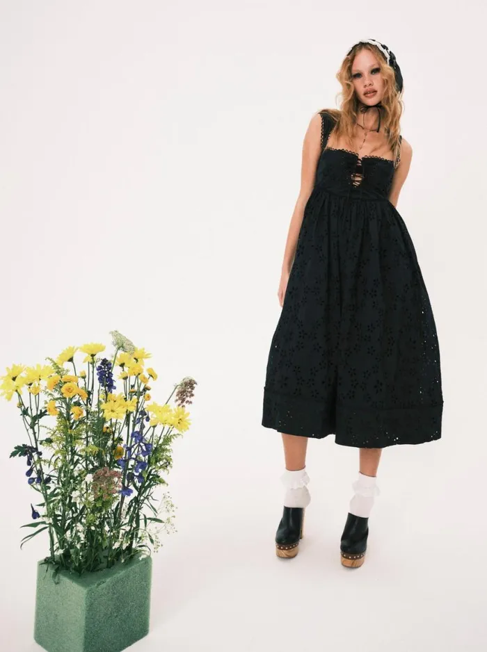 Women Dresses For Love and Lemons Nicola Midi Dress Black Women Dresses For Love and Lemons Nicola Midi Dress Black