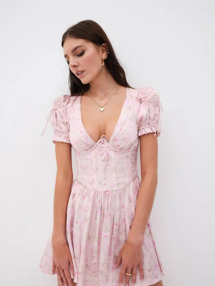 Women Dresses For Love and Lemons Paulina Puff Sleeve Mini Dress Light Pink Women Dresses For Love and Lemons Paulina Puff Sleeve Mini Dress Light Pink