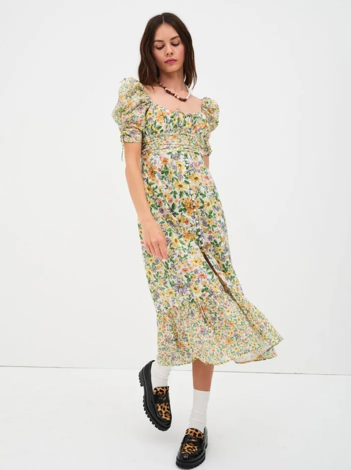 Women Dresses For Love and Lemons Riley Midi Dress Green