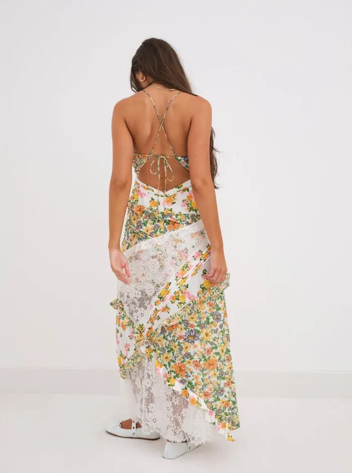 Women Dresses For Love and Lemons Rosalyn Maxi Dress Green Marigold Women Dresses For Love and Lemons Rosalyn Maxi Dress Green Marigold