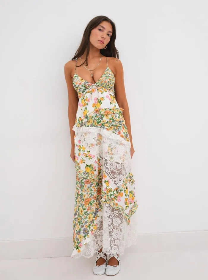 Women Dresses For Love and Lemons Rosalyn Maxi Dress Green Marigold Women Dresses For Love and Lemons Rosalyn Maxi Dress Green Marigold