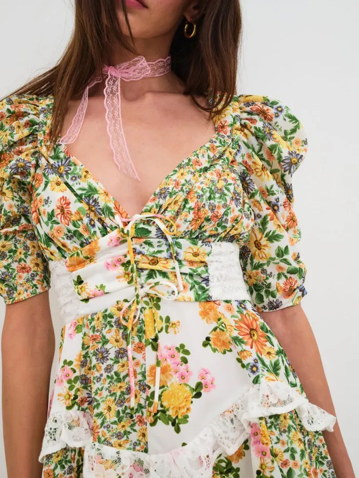 Women Dresses For Love and Lemons Rosalyn Mini Dress Green Women Dresses For Love and Lemons Rosalyn Mini Dress Green