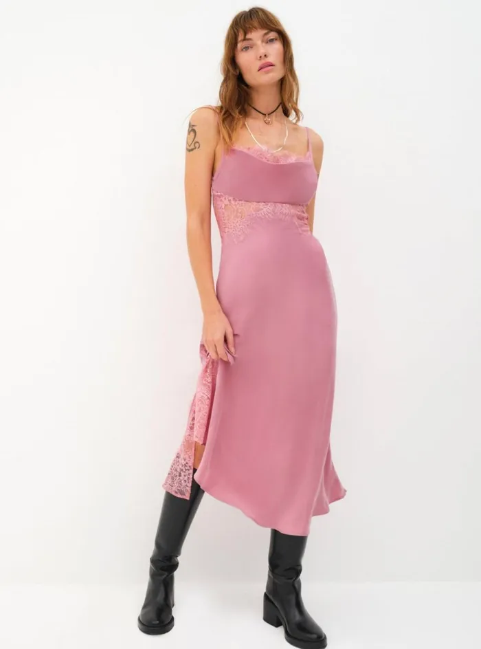 Women Dresses For Love and Lemons Ruby Midi Dress Mauve