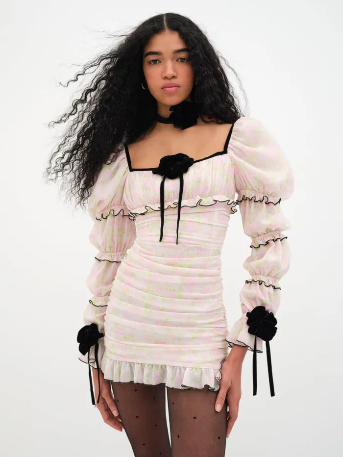 Women Dresses For Love and Lemons Vienna Mini Dress Pink