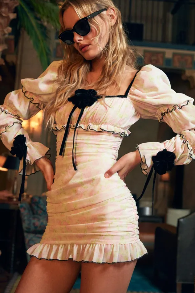 Women Dresses For Love and Lemons Vienna Mini Dress Pink Women Dresses For Love and Lemons Vienna Mini Dress Pink