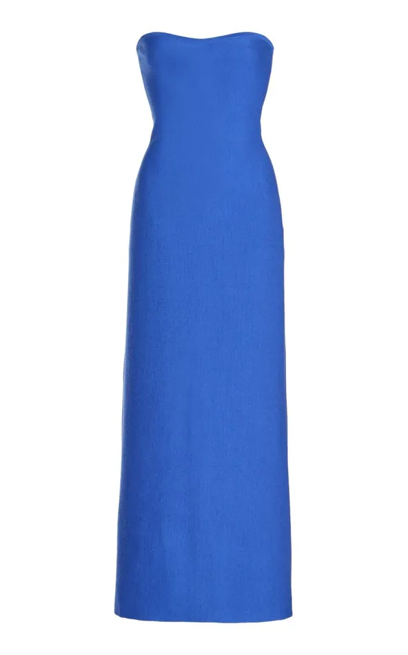 Women Dresses Gabriela Hearst Calderon Knit Dress In Sapphire Merino Wool Cashmere