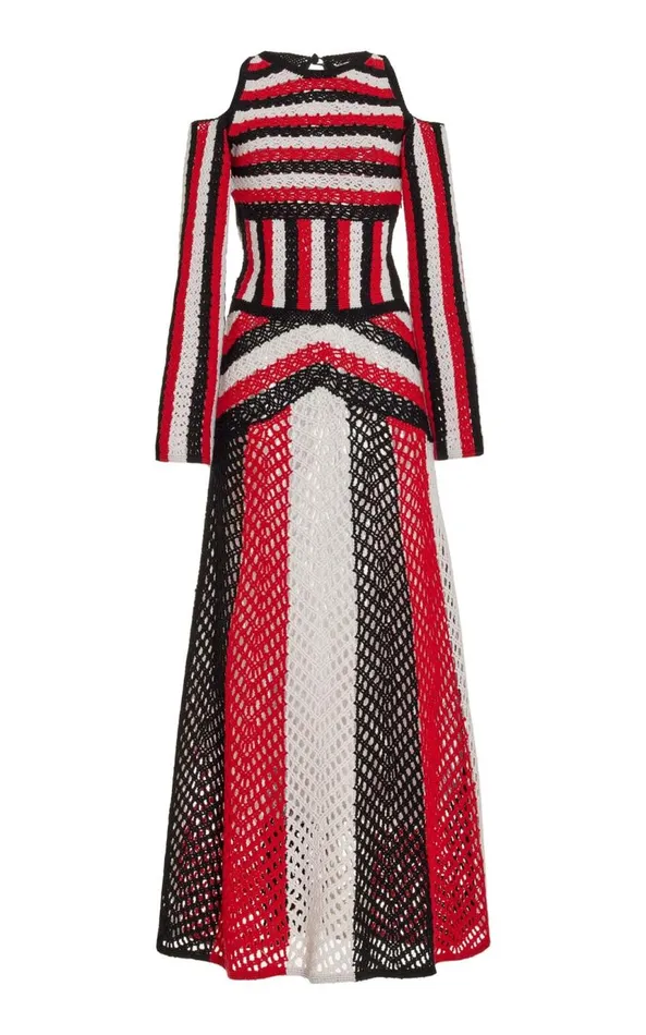 Women Dresses Gabriela Hearst Carr Macrame Dress In Red Multi Wool