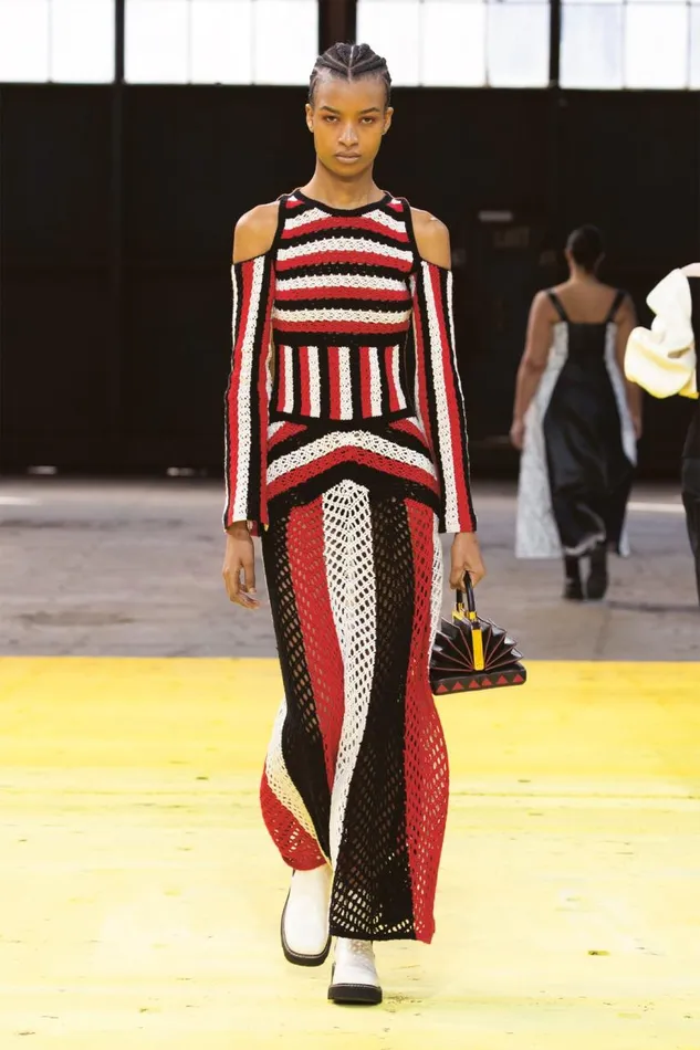 Women Dresses Gabriela Hearst Carr Macrame Dress In Red Multi Wool