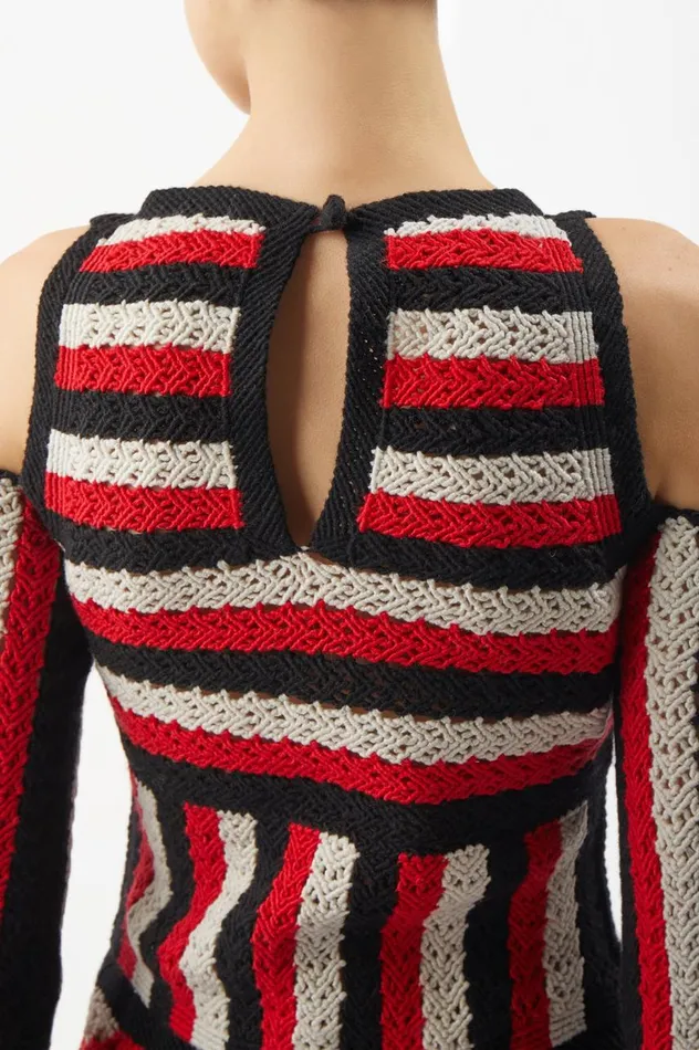Women Dresses Gabriela Hearst Carr Macrame Dress In Red Multi Wool