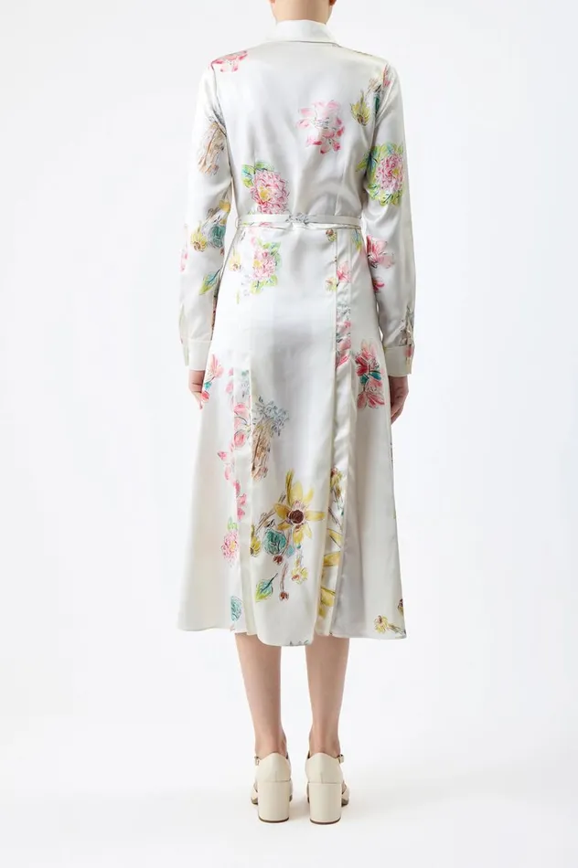 Women Dresses Gabriela Hearst Jane Shirtdress In Ivory Multi Printed Silk
